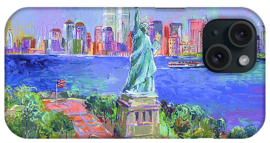 Wtc iPhone Case featuring the painting Statue Of Liberty by Richard Wallich