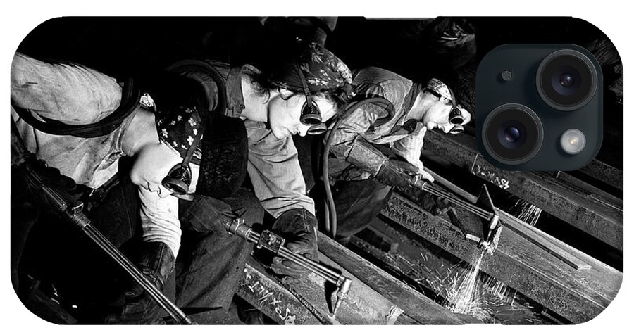 Working iPhone Case featuring the photograph Steel Workers by Margaret Bourke-White
