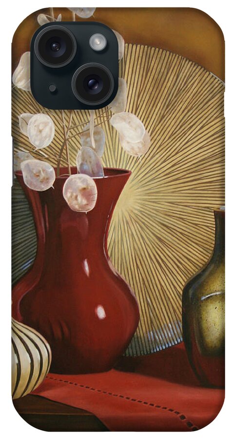 Red Onions iPhone Case featuring the painting Still Life With Red Vase by Cecile Baird