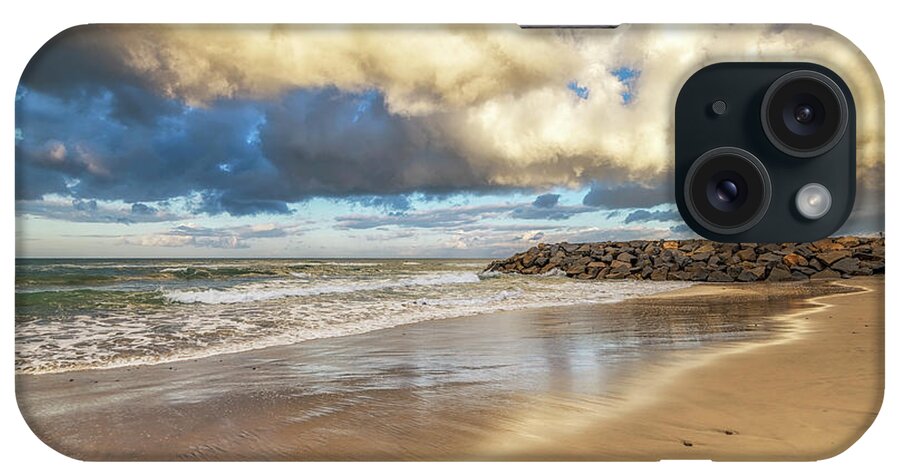 Storm Clouds Above The Jetty iPhone Case featuring the photograph Storm Clouds Above The Jetty by Joseph S Giacalone