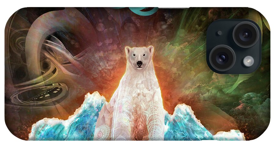Stranded Polar Bear iPhone Case featuring the painting Stranded Polar Bear by Mushroom Dreams Visionary Art