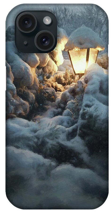 Snow iPhone Case featuring the photograph Streetlamp in the Snow by Scott Norris