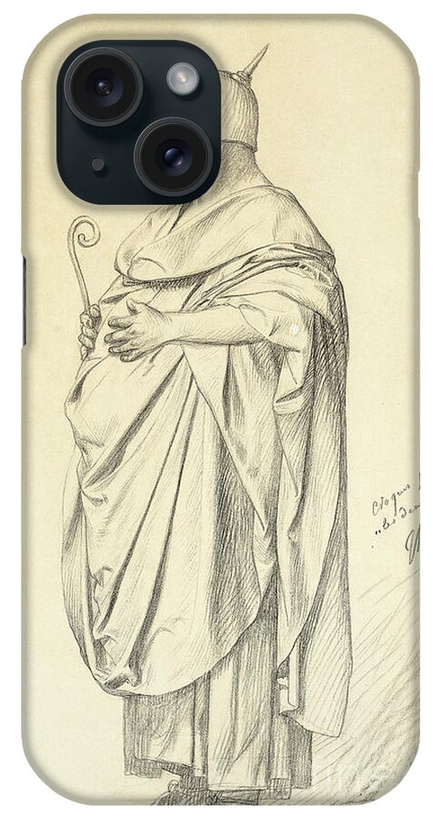 Art iPhone Case featuring the drawing Study For The Two Augurs by Jean Leon Gerome