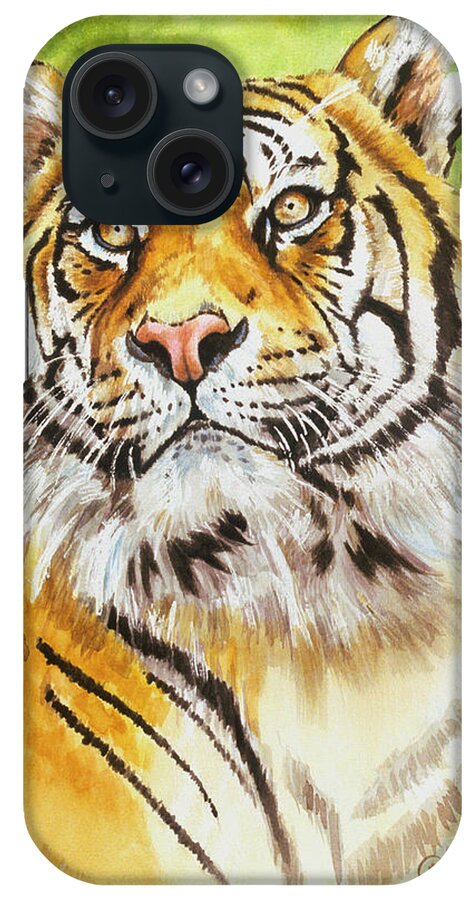 Tiger iPhone Case featuring the painting Sumatran Tiger by Barbara Keith