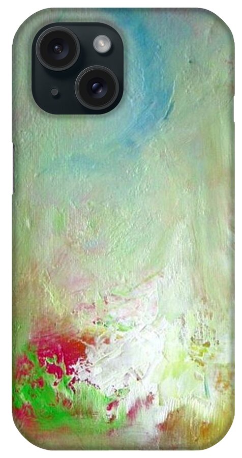 Abstract iPhone Case featuring the painting Summer Blue Moon by Vesna Antic