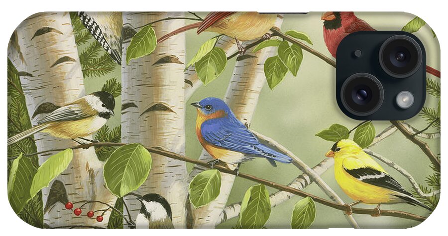 Birds iPhone Case featuring the painting Summer Friends by William Vanderdasson