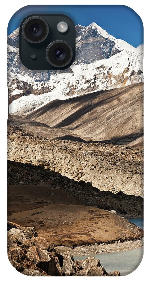 Himalayas iPhone Case featuring the photograph Summit Of Mt Everest Overlooking Remote by Fotovoyager
