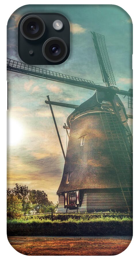 Clouds iPhone Case featuring the photograph Sundown over Holland in the Mist by Debra and Dave Vanderlaan