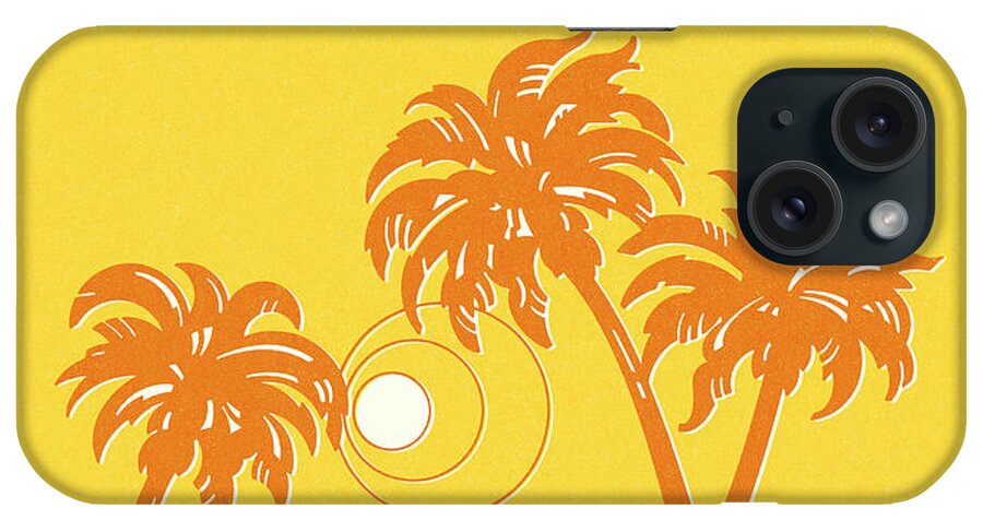 Beach iPhone Case featuring the drawing Sunny Tropical Scene by CSA Images