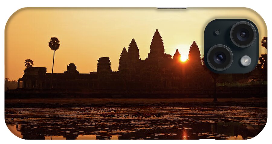 Southeast Asia iPhone Case featuring the photograph Sunrise At Angkor Wat, Cambodia by Raisbeckfoto