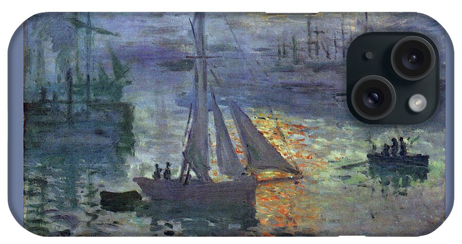 Monet iPhone Case featuring the painting Sunrise at Sea by Claude Monet