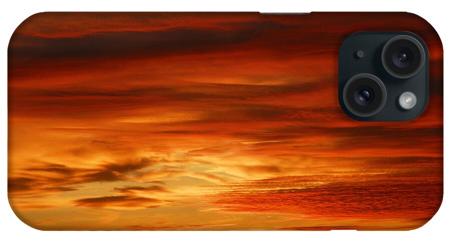 Orange Color iPhone Case featuring the photograph Sunrise Clouds by Rouzes