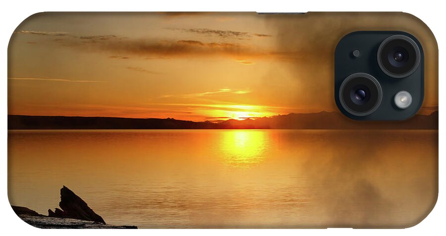 Yellowstone iPhone Case featuring the photograph Sunrise on Lake Yellowstone by Ronnie And Frances Howard