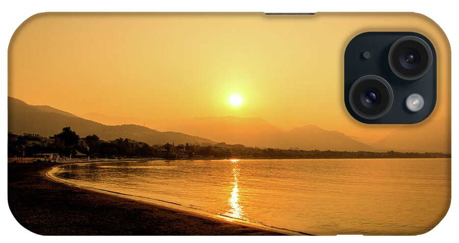 Sunrise iPhone Case featuring the photograph Sunrise on the beach of Alanya by Sun Travels