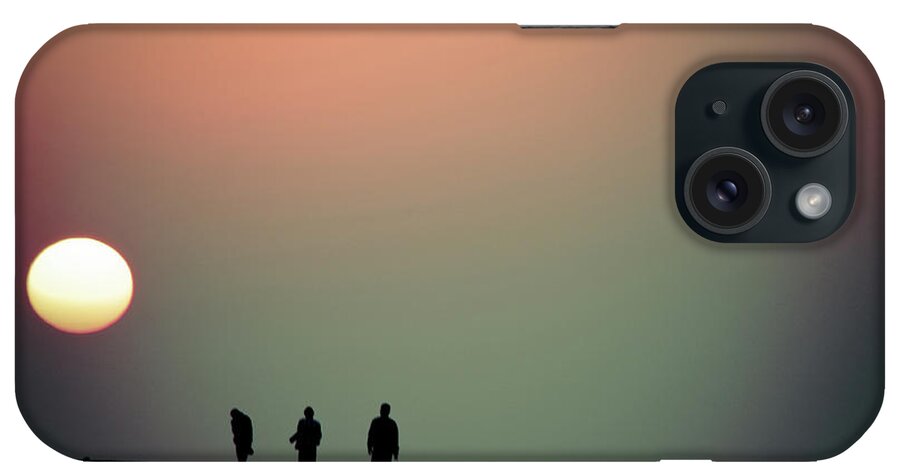 Taiwan iPhone Case featuring the photograph Sunset And The Three Men by Sen Lin Photography