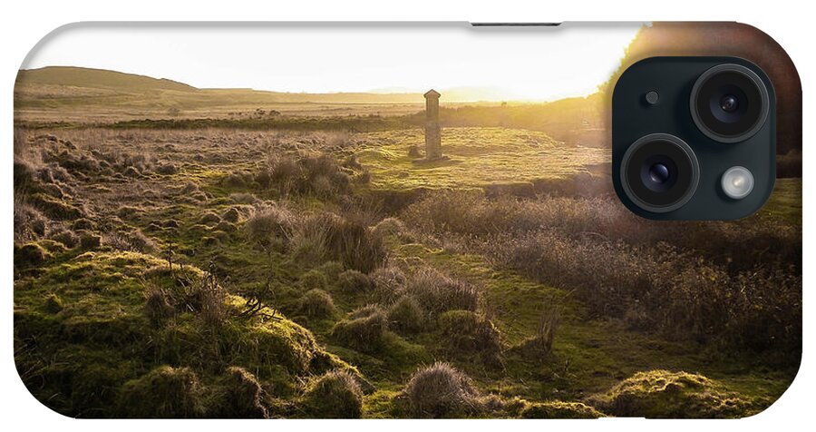 Charlotte Dymond iPhone Case featuring the photograph Sunset At Charlotte Dymond Murder Memorial Bodmin Moor Cornwall by Richard Brookes