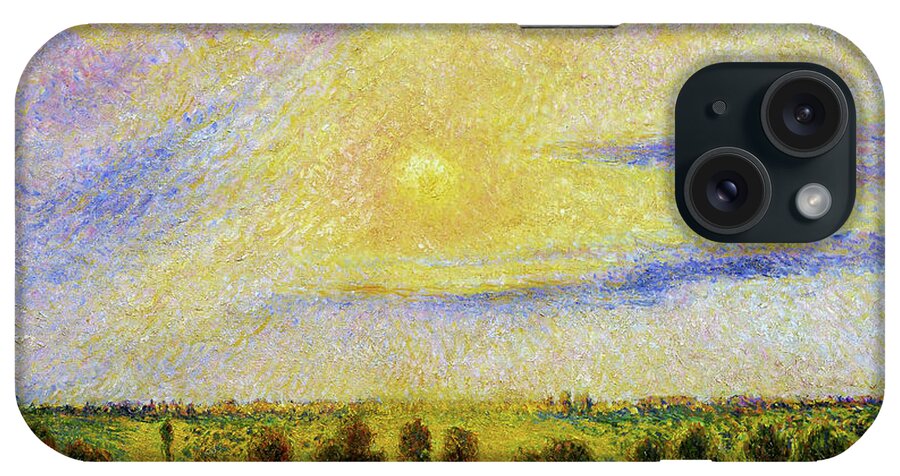 Camille Pissarro iPhone Case featuring the painting Sunset at Eragny - Digital Remastered Edition by Camille Pissarro