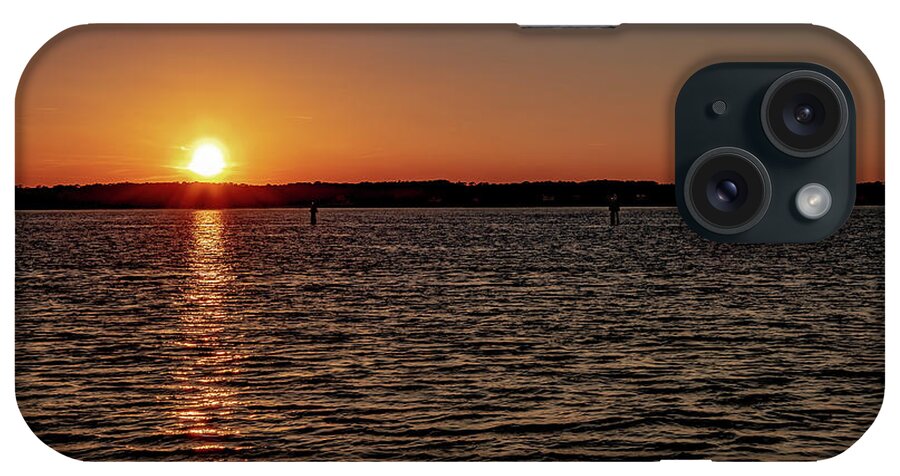 Sunset iPhone Case featuring the photograph Sunset From The Harbour Town Pier by Dennis Schmidt