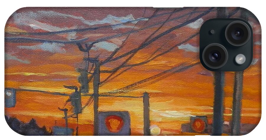 Sunset iPhone Case featuring the painting Sunset on Gray Hiway by Martha Tisdale