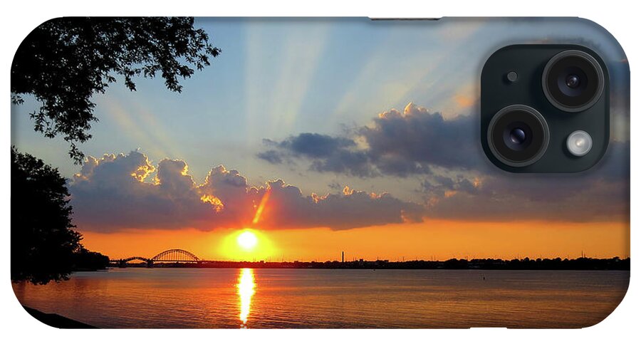 Sunset iPhone Case featuring the photograph Sunset on the Delaware by Linda Stern