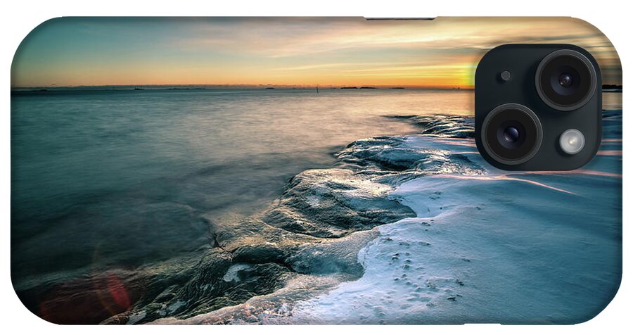City iPhone Case featuring the photograph Sunset on the rocks - Helsinki, FInland - Seascape Photography by Giuseppe Milo