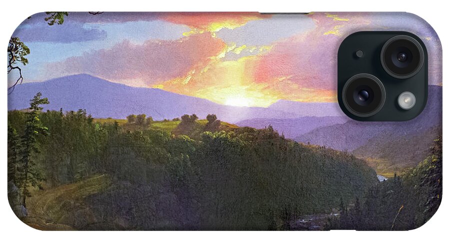 Landscape iPhone Case featuring the painting Sunset Over Big Rocks by David Lloyd Glover
