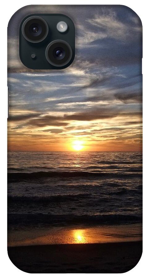 Sunset Over The Ocean iPhone Case featuring the photograph Sunset Over The Ocean by Kathy Ozzard Chism