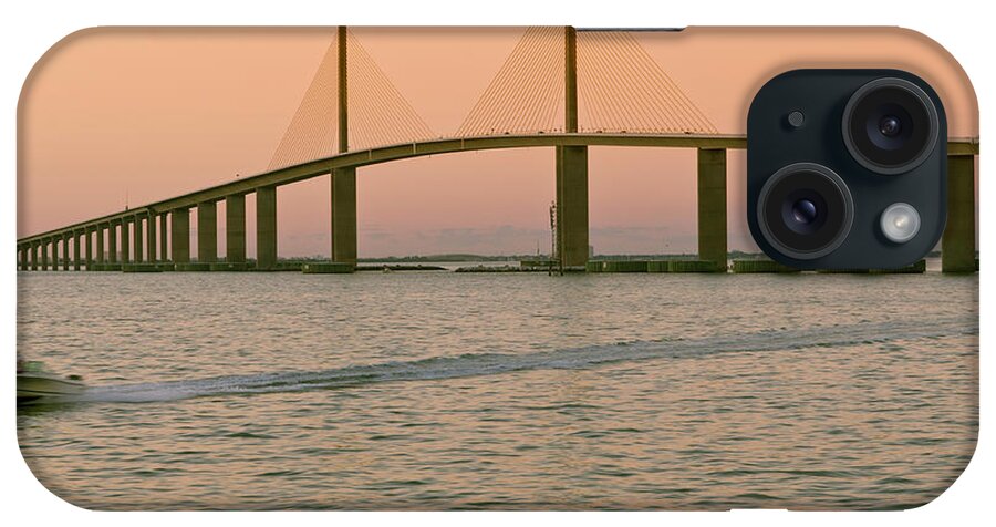 Wake iPhone Case featuring the photograph Sunshine Skyway Bridge by Ixefra