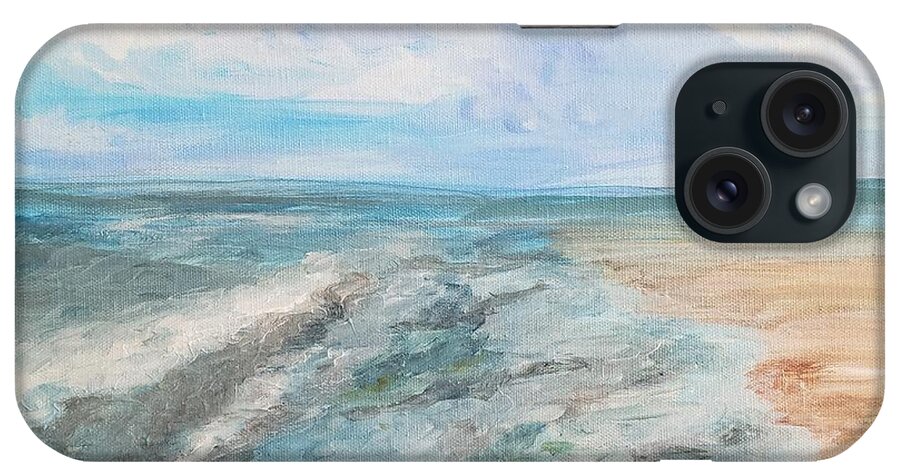 Beach iPhone Case featuring the painting Sur la plage et dans l'ocean, Crane Beach, Ipswich, Massachusetts by C E Dill