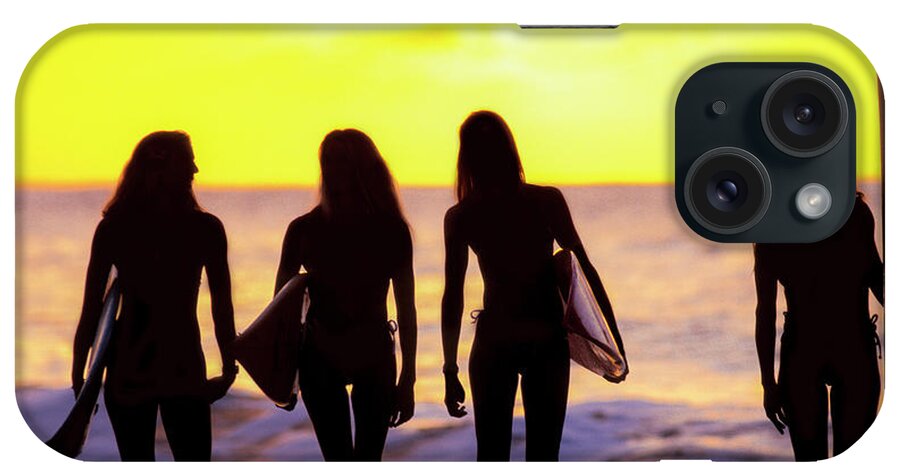 Silhouette iPhone Case featuring the photograph Surf Girl Silhouettes by Sean Davey