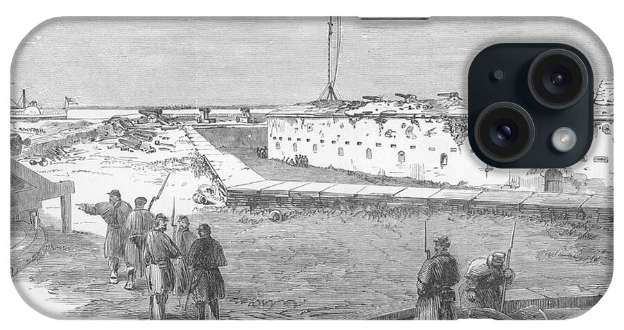 Surrender iPhone Case featuring the painting Surrender of Fort Macon, Georgia by Frank Leslie
