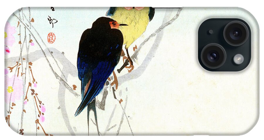 Japan iPhone 15 Case featuring the painting Swallow by Koson