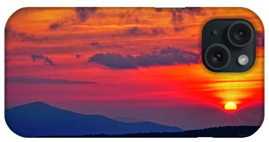 Blue Ridge Mountains iPhone Case featuring the photograph Swinging Bridge Sunset by Meta Gatschenberger