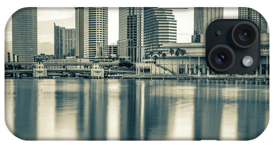 America iPhone Case featuring the photograph Tampa Bay Skyline in Sepia 1x1 by Gregory Ballos