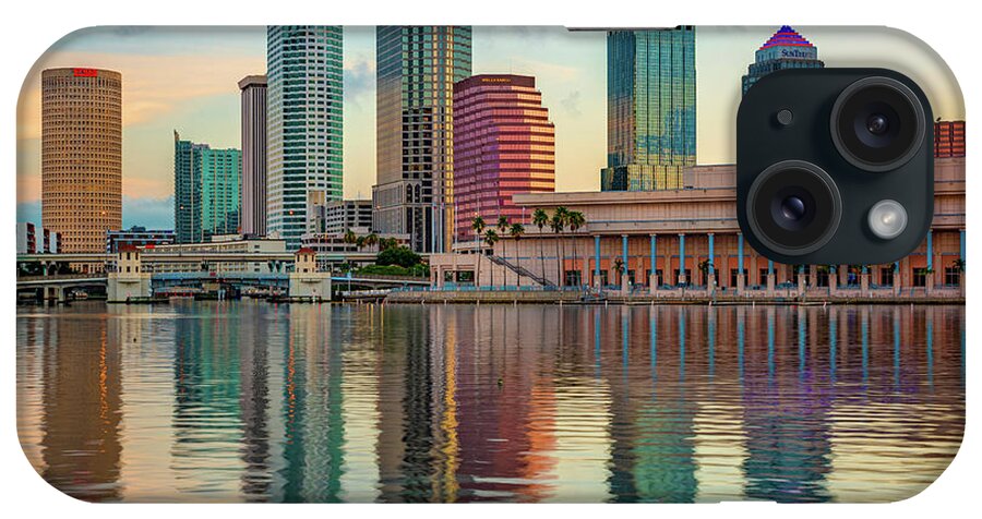America iPhone Case featuring the photograph Tampa Florida Skyline and Bay Reflections by Gregory Ballos
