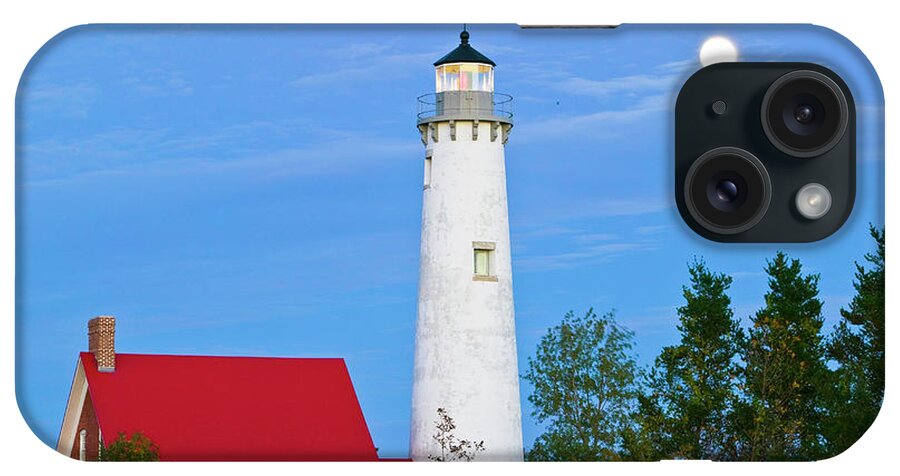 Estock iPhone Case featuring the digital art Tawas Point Lighthouse, Lake Huron, Mi by Walter Bibikow