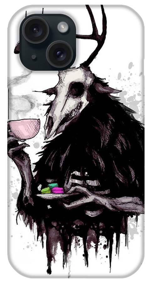 Wendigo iPhone Case featuring the drawing Tea Time by Ludwig Van Bacon