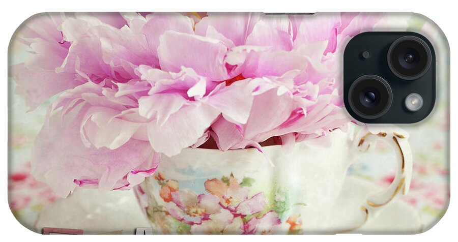 Flowers iPhone Case featuring the mixed media Tea Vintage by Symposium Design