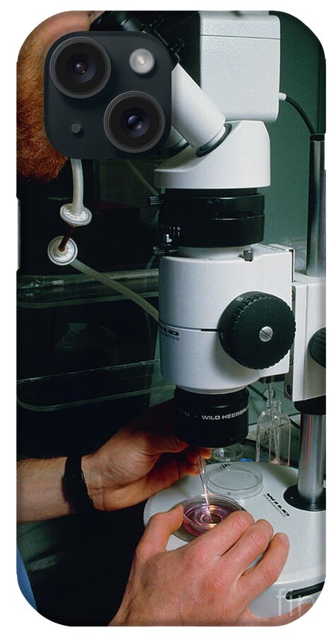 Infertile iPhone Case featuring the photograph Technician Using Microscope To View Fertilisation by Martin Dohrn/ivf Unit, Cromwell Hospital/science Photo Library