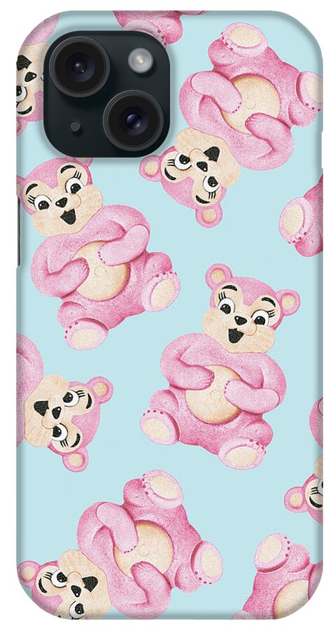 Animal iPhone Case featuring the drawing Teddy Bear Pattern by CSA Images