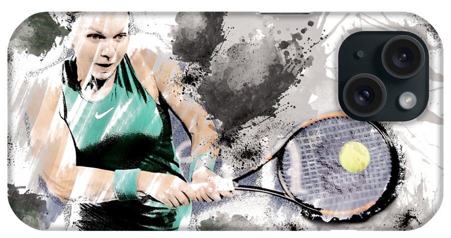 Halep iPhone Case featuring the mixed media Tennis Anyone? by Ed Taylor