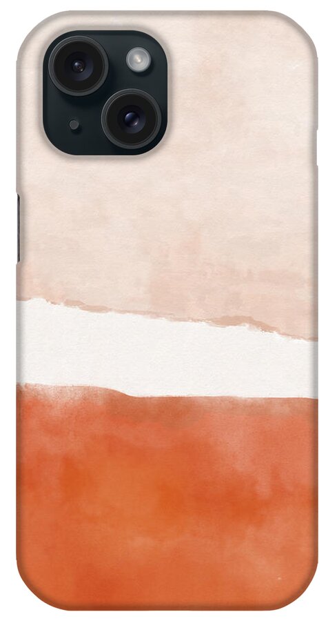 Abstract iPhone Case featuring the mixed media Terra Cotta Landscape -Abstract Art by Linda Woods by Linda Woods