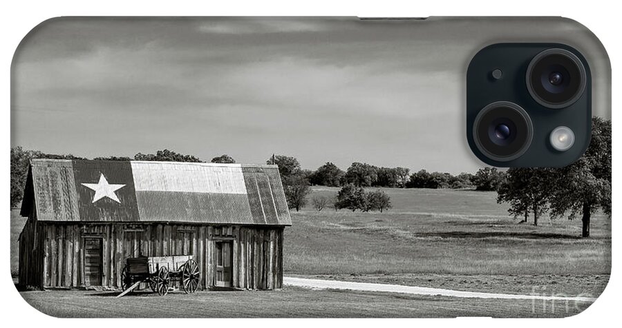 Texas iPhone Case featuring the photograph Texas Barn in Black and White by Paul Quinn