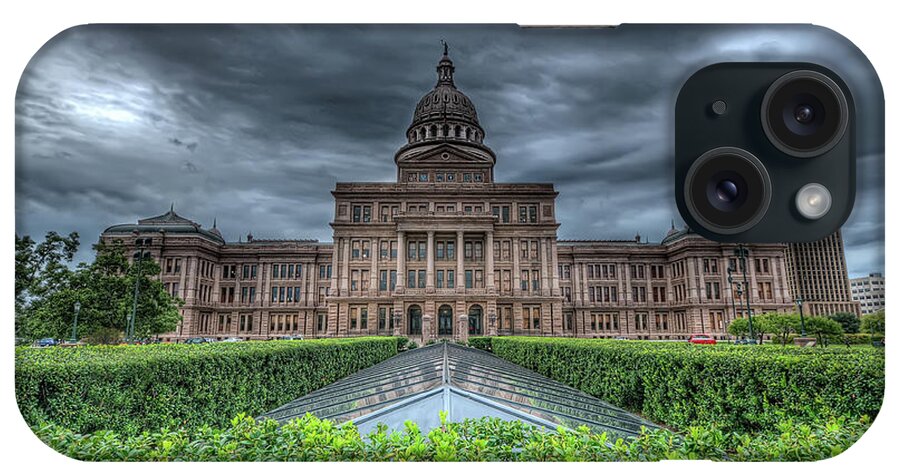 Outdoors iPhone Case featuring the photograph Texas Capitol And Atrium Hedge by Evan Gearing Photography