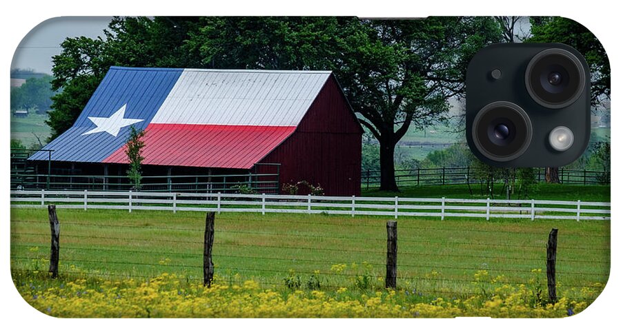 Texas Bluebonnets iPhone Case featuring the photograph Texas Flag Barn by Johnny Boyd