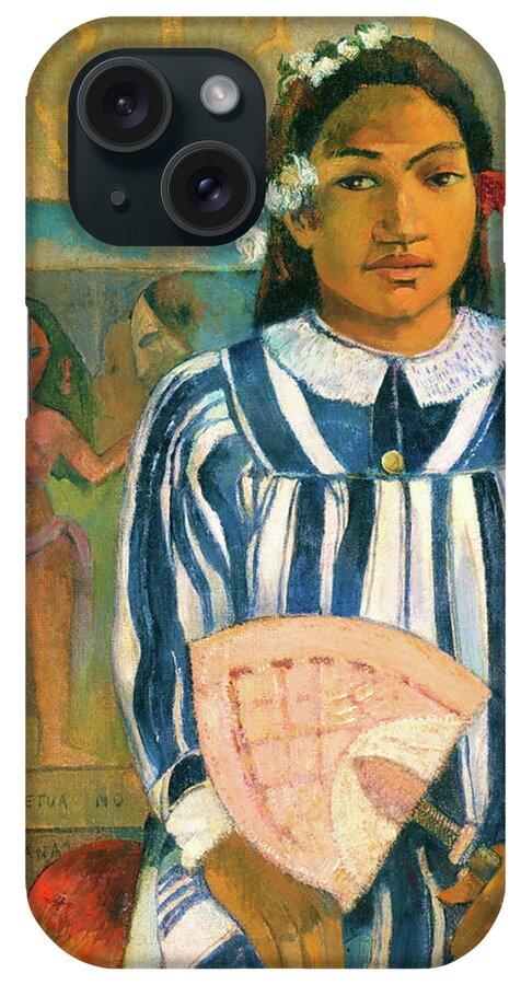 The Ancestors Of Tehamana iPhone Case featuring the painting The Ancestors of Tehamana - Digital Remastered Edition by Paul Gauguin