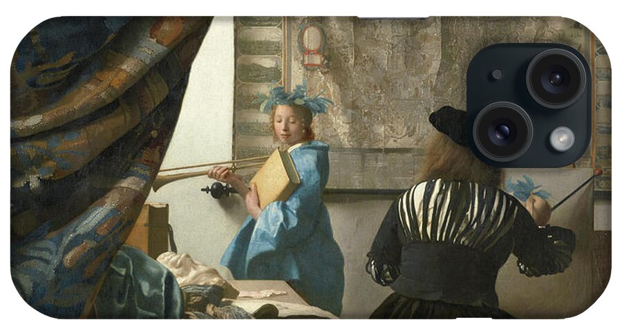 Jan Vermeer iPhone Case featuring the painting The Artist's Studio, C.1665-66 (oil On Canvas) by Jan Vermeer