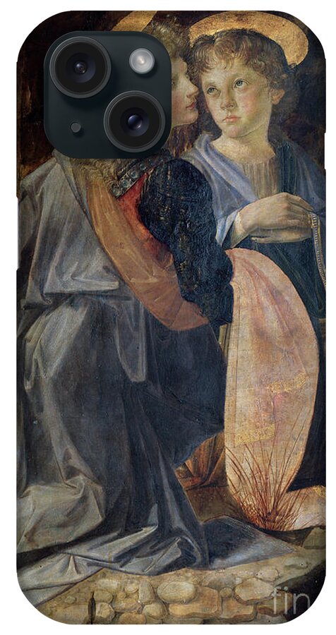 Da Vinci iPhone Case featuring the painting The Baptism Of Christ, Detail by Andrea Del Verrocchio