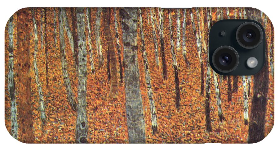 Gustave Klimt iPhone Case featuring the painting The Beech Forest by Gustave Klimt