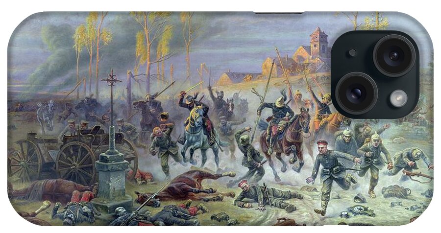 Germany iPhone Case featuring the painting The Charge Of French Soldiers At The Battle Of The Marne, 8th Or 9th September 1914, 1915 by Eugene Chaperon